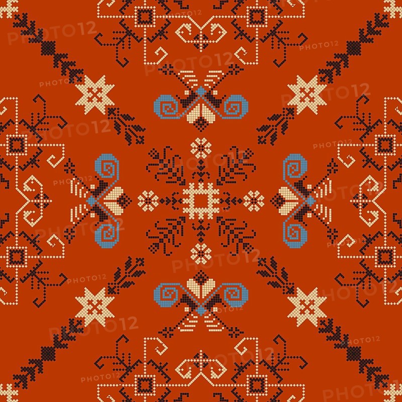 Traditional Latvian embroidery seamless pattern