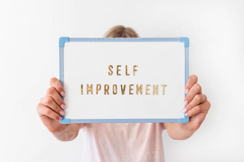 Close up self improvement message