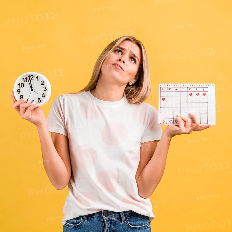 Shocked woman looking up being sad