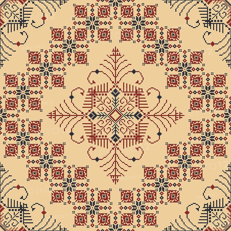 Traditional Latvian embroidery seamless pattern