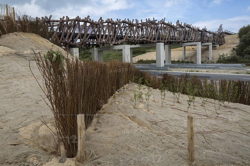 The wooden footbridge Het Wrakhout at Westende