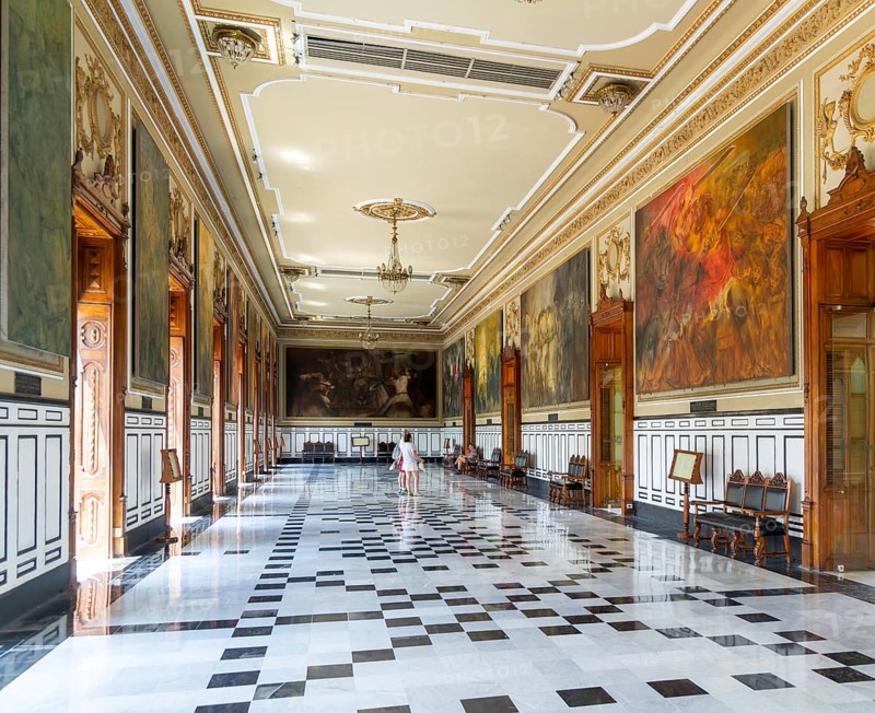 Historic hall with paintings by Fernando Castro Pacheco