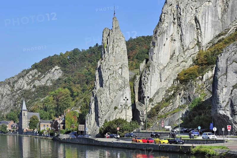 The rock formation Rocher Bayard at Dinant along the river Meuse