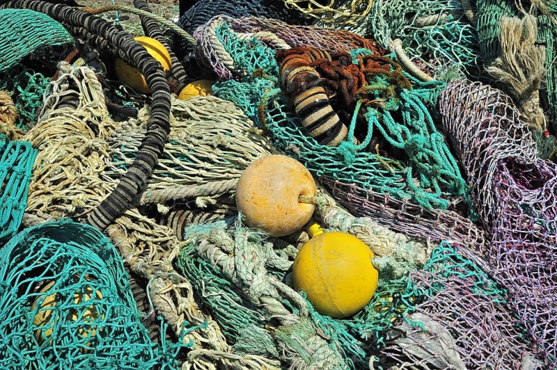 Fishing nets on the quay at Guilvinec harbour
