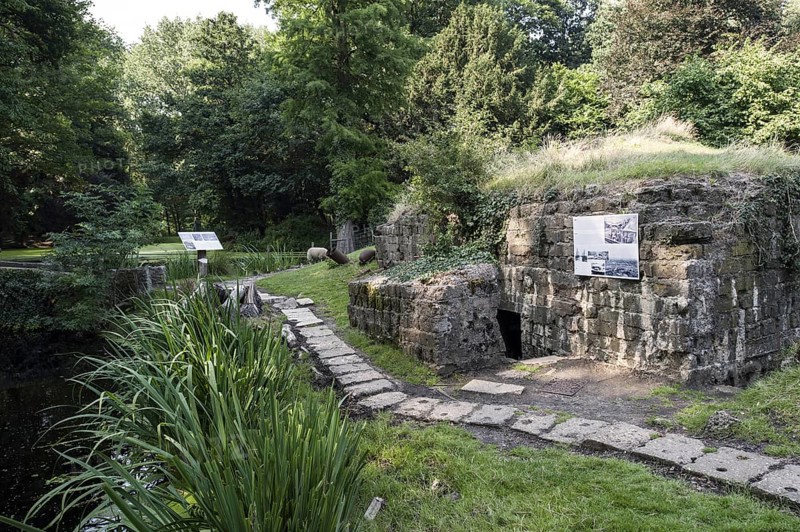 German bunker and pond made by mine crater at the Hooge Crater