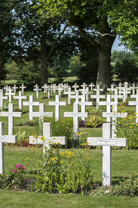 Crosses of French graves at the Lijssenthoek Military Cemetery