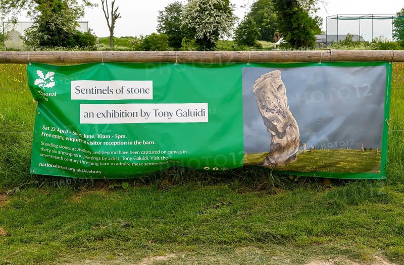 Poster for art exhibition of paintings of standing stones by Tony Galuidi