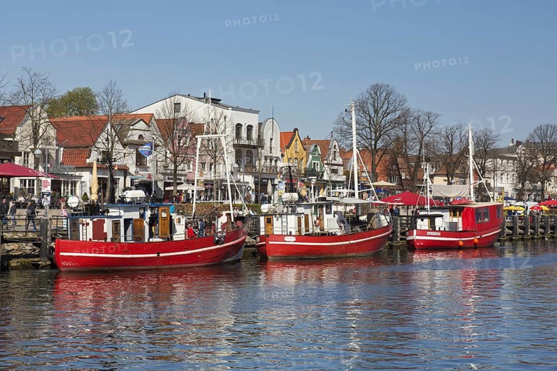 Traditional fishing boats in the canal der Alte Strom