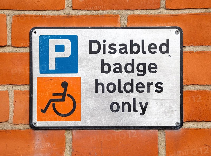 Disabled badge Holders Only parking sign