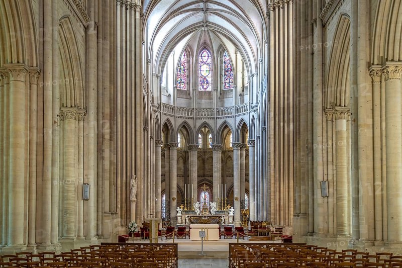 Interior of Notre-Dame de Coutances Cathedral