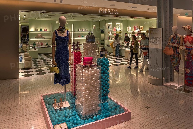 Prada bag department at the exclusive department stores' La Samaritaine