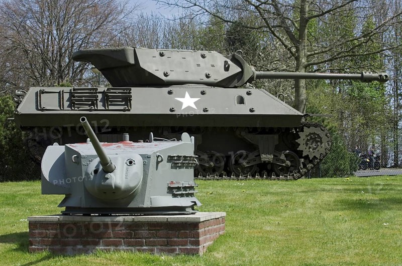 American M10 Wolverine tank destroyer from the Battle of the Bulge at the Bastogne Historical Center museum
