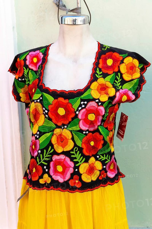 Traditional style Mayan female clothes skirt and huipil