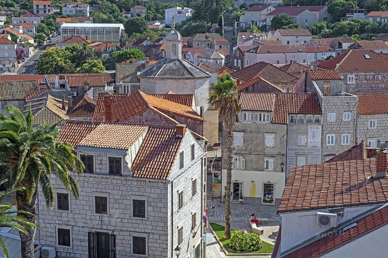 View over the Old Town Korula on the island Korula in the Adriatic Sea