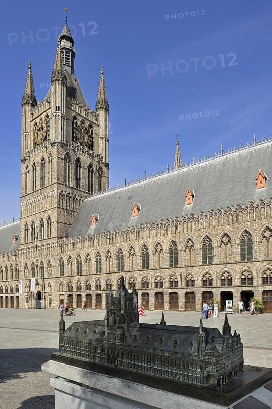 The Grand Place with Cloth Hall and belfry at Ypres