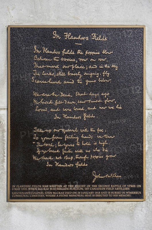 First World War One memorial to Dr John McCrae