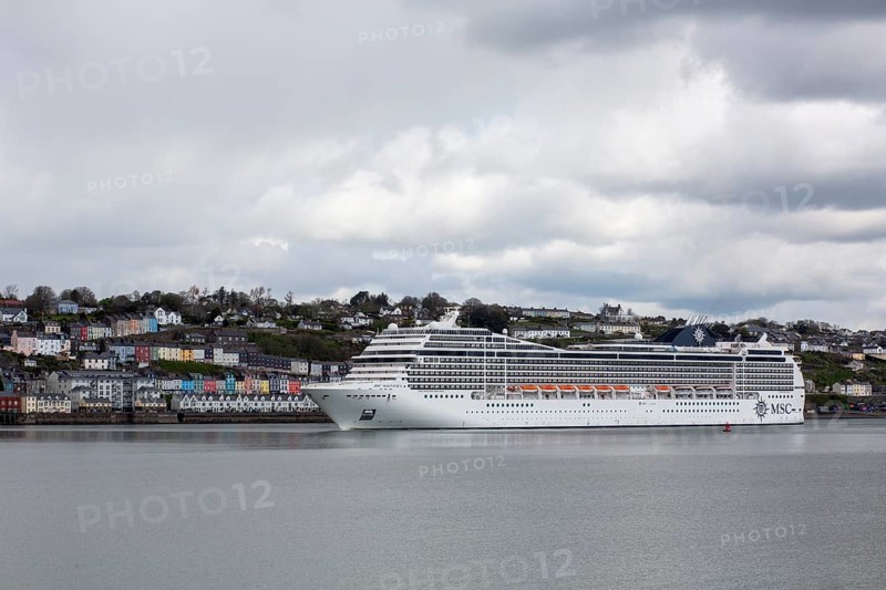 A huge ocean liner enters the port of Cobh