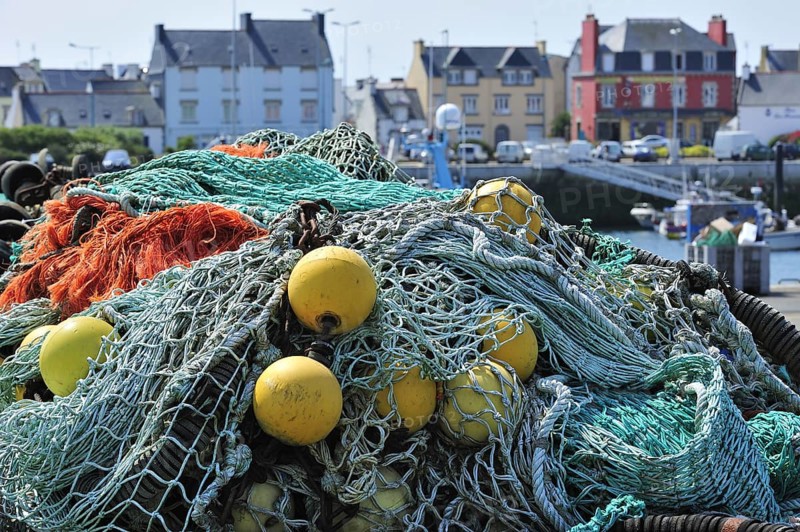 Fishing nets on the quay at Guilvinec harbour