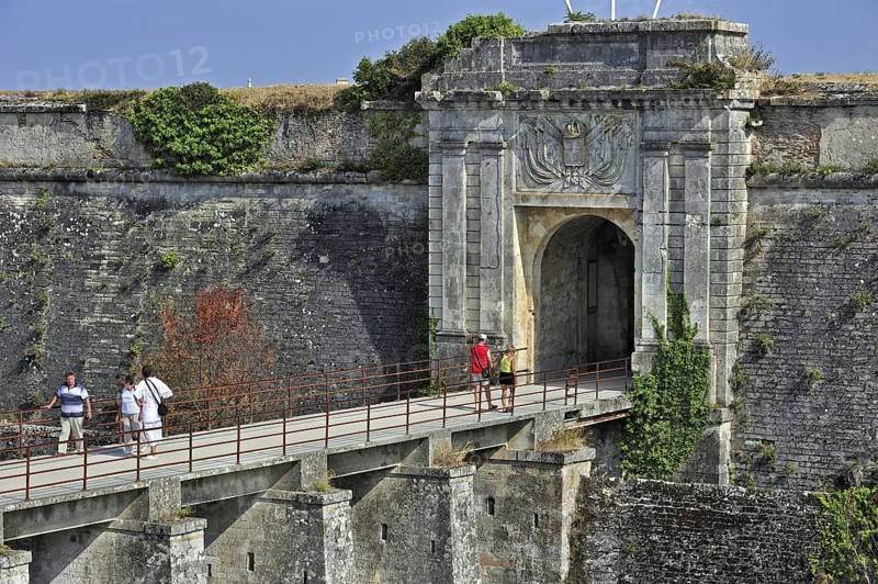 The entrance gate Porte Royale of the citadel at Le Chateau-d'Oleron on the island Ile d'Oleron