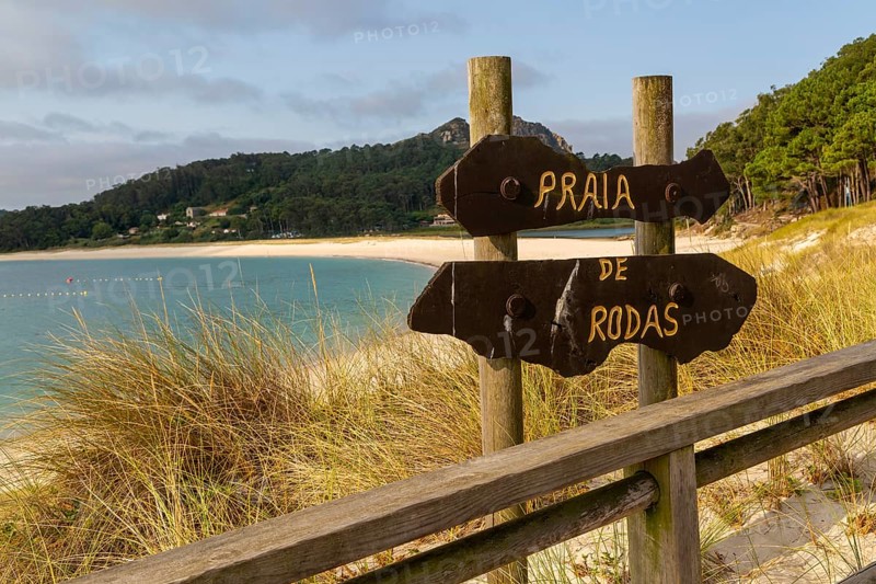 Praia de Rodas beach sign