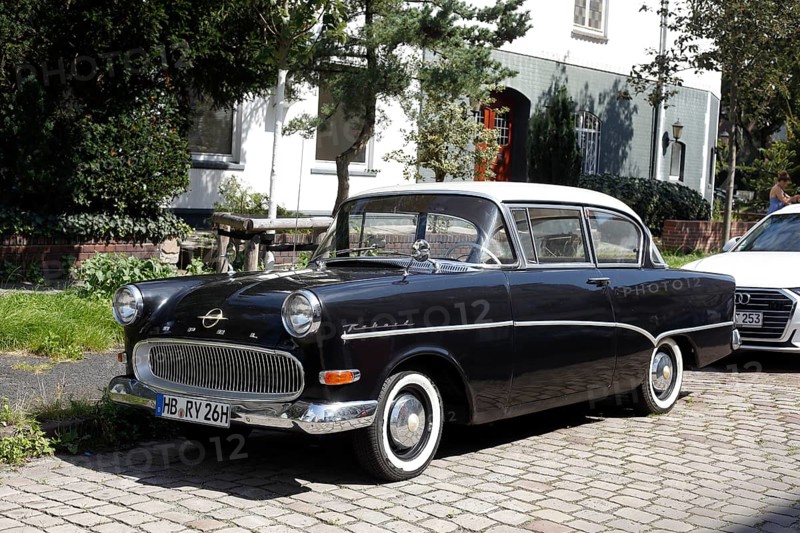 Black Odtimer Opel Rekord standing on the road
