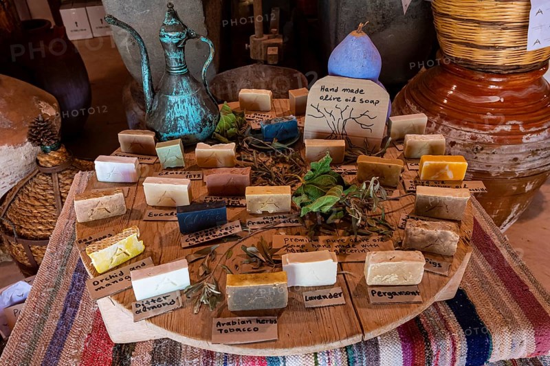 Soap made from olive oil in a shop for sale