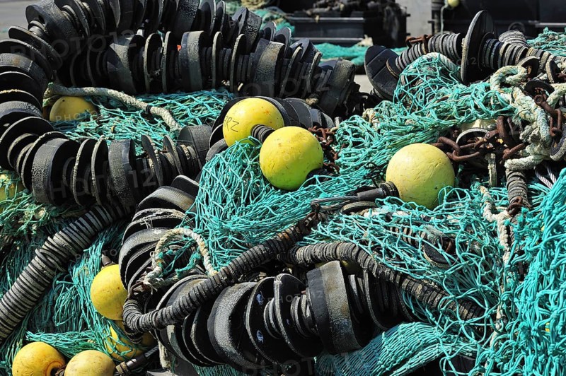 Fishing nets on the quay at Guilvinec harbour