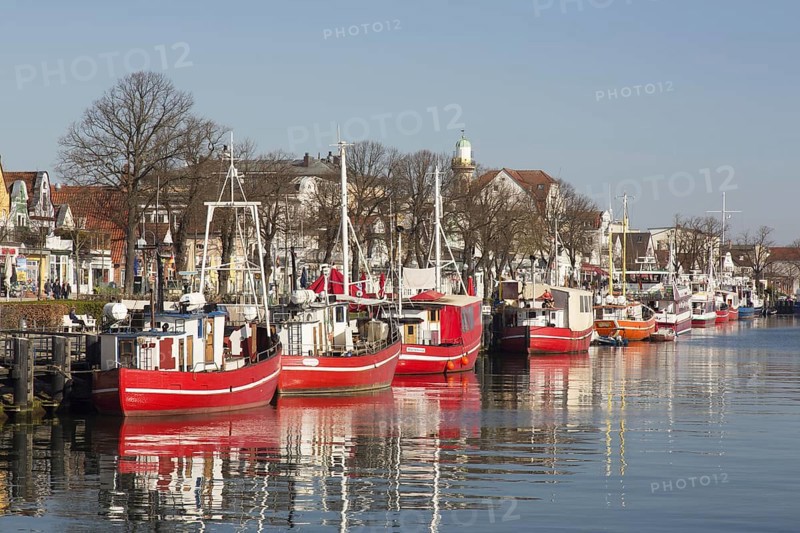 Traditional fishing boats in the canal der Alte Strom