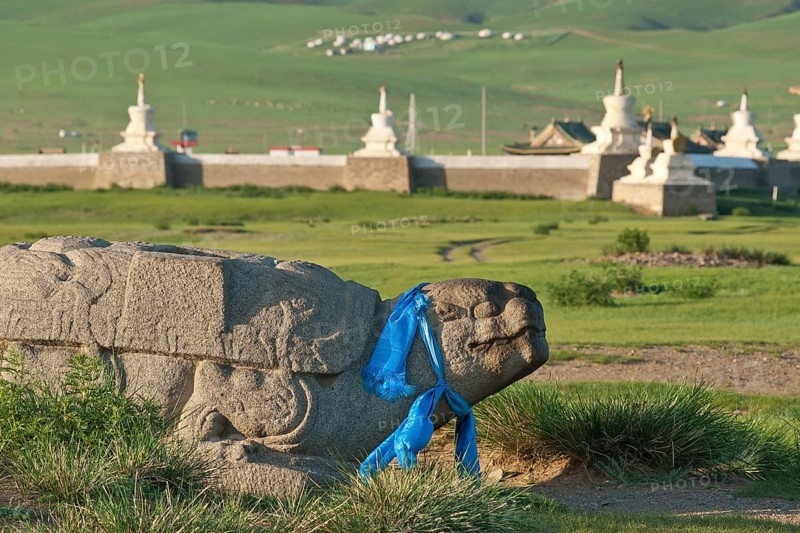Stone turtle of the ancient capital of Mongolia