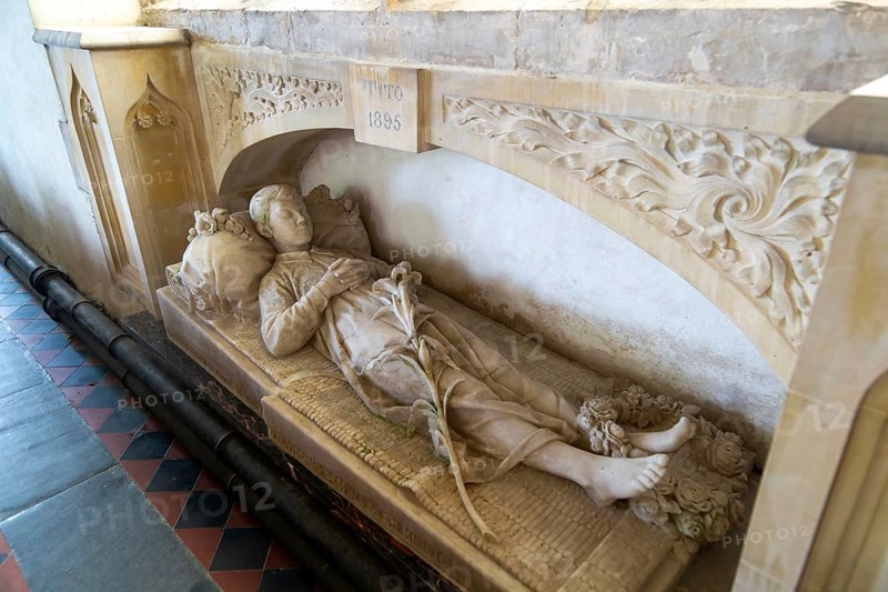 Grave memorial of Tito Harvey died 1895 inside village parish church of Saint Andrew