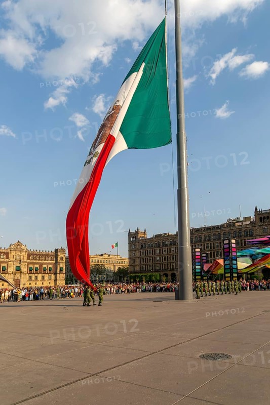 Afternoon flag lowering ceremony