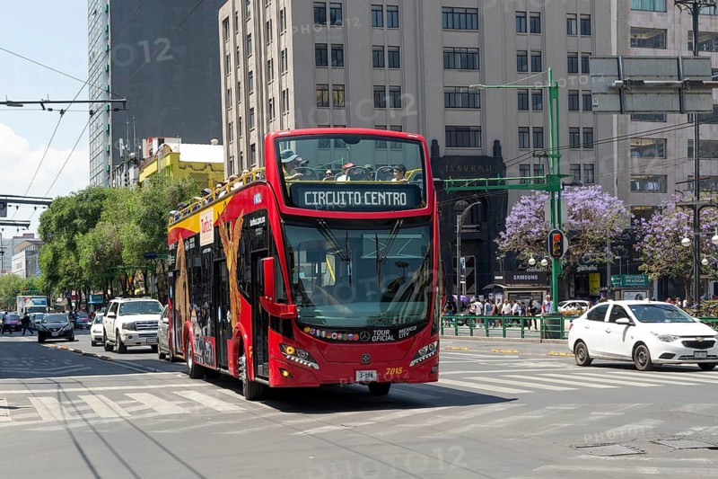Red open top double decker tourist bus Circuit Centro tour