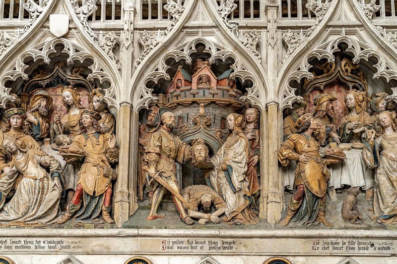 Wood carving in Notre Dame d'Amiens Cathedral