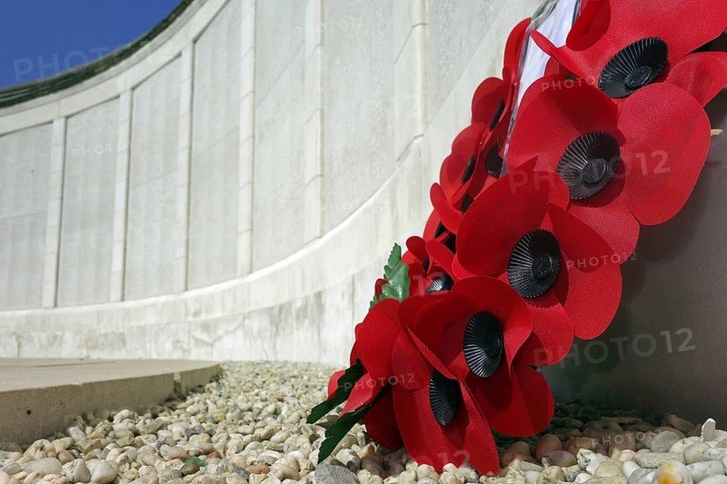 Poppies at the Tyne Cot Memorial to the Missing