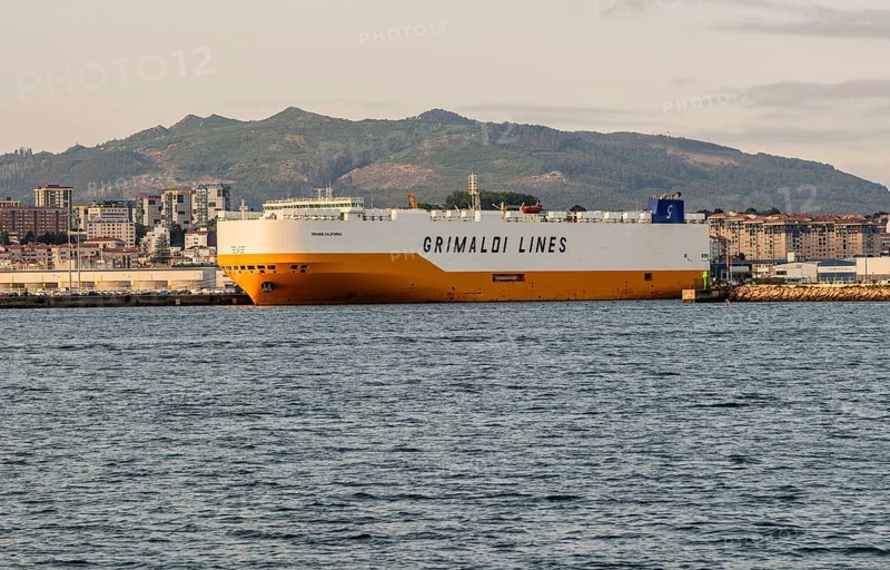 'Grande California' vehicle carrier ship built 2021. Grimaldi Lines shipping company