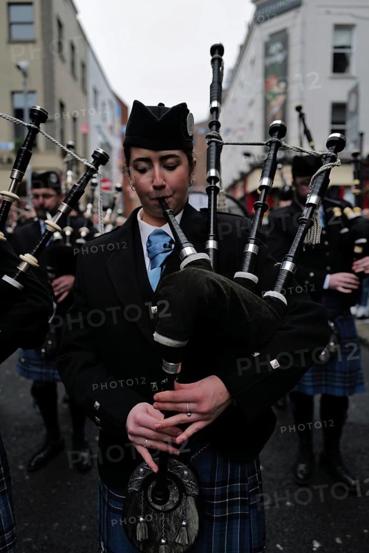 A bagpiper from the West of Ireland playing during the Tradfest in Temple Bar. Dublin