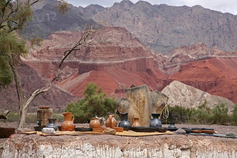 Stall with pottery in the Quebrada de Cafayate in the Salta Province