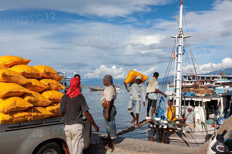 Unloading at the port of Maumere