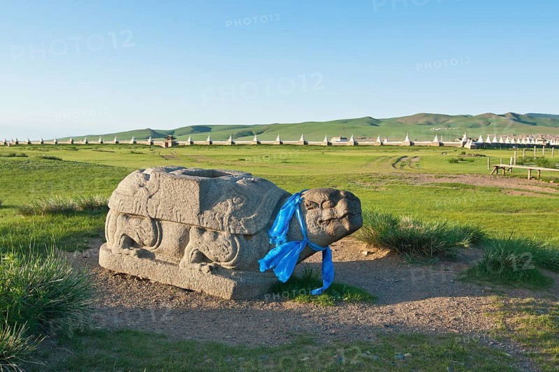Stone turtle of the ancient capital of Mongolia