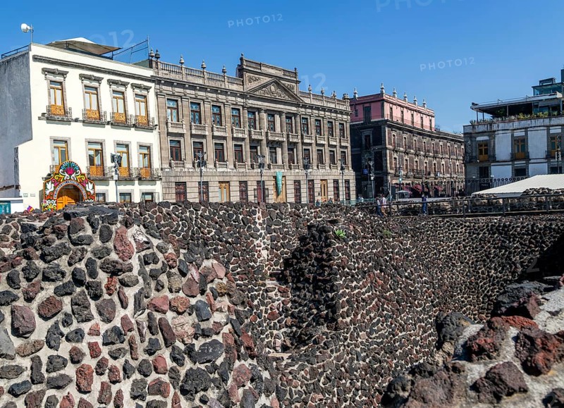 Templo Mayor archaeological site of Aztec capital city of Tenochtitlan