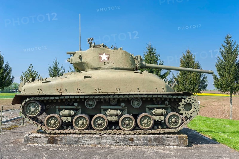 Esch casemate as part of the former Maginot Line. Here exhibition of an M4 Sherman tank