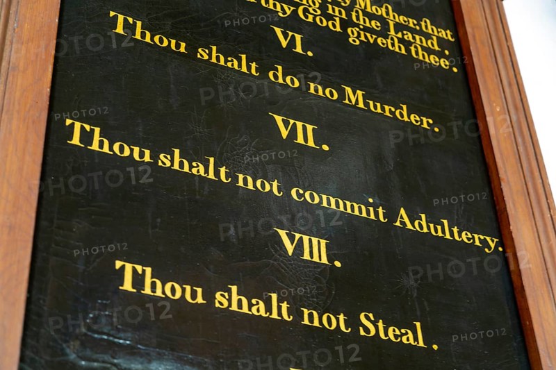 Ten Commandments inside church of Saint James