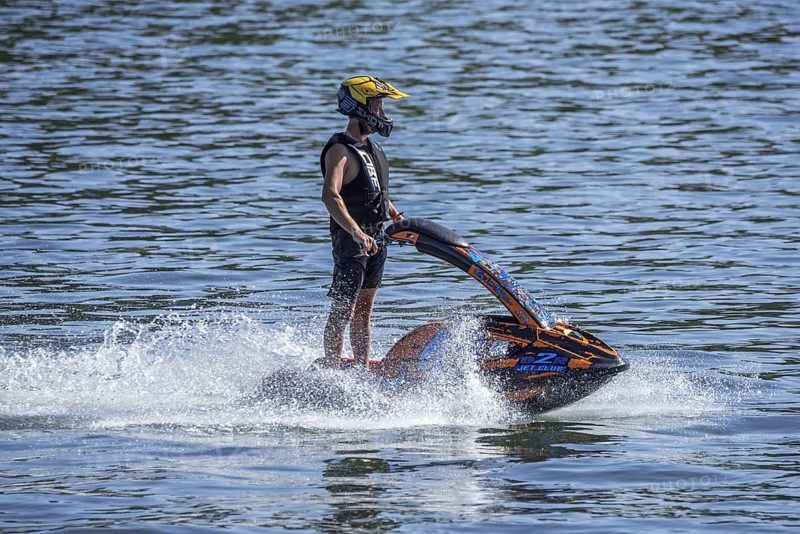 Jet skier riding jet ski