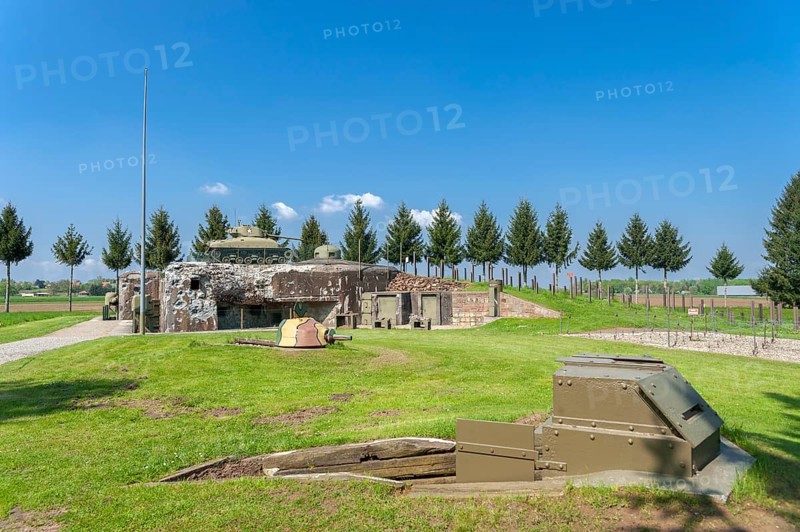 Esch casemate as part of the former Maginot Line. Here bunker with M4 Sherman tank