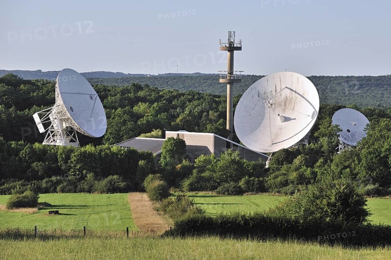 Parabolic satellite dishes of the Belgium Telecommunication Centre at Lessive
