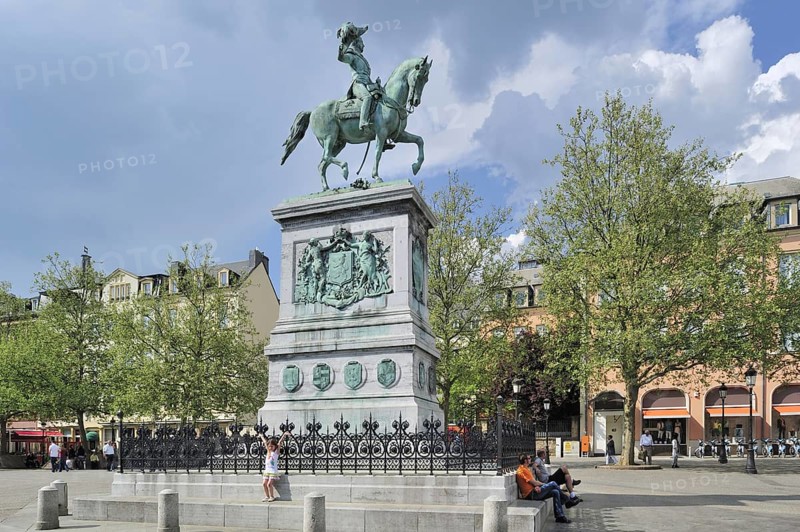 Equestrian statue of Grand Duke William II at the Place Guillame in Luxembourg