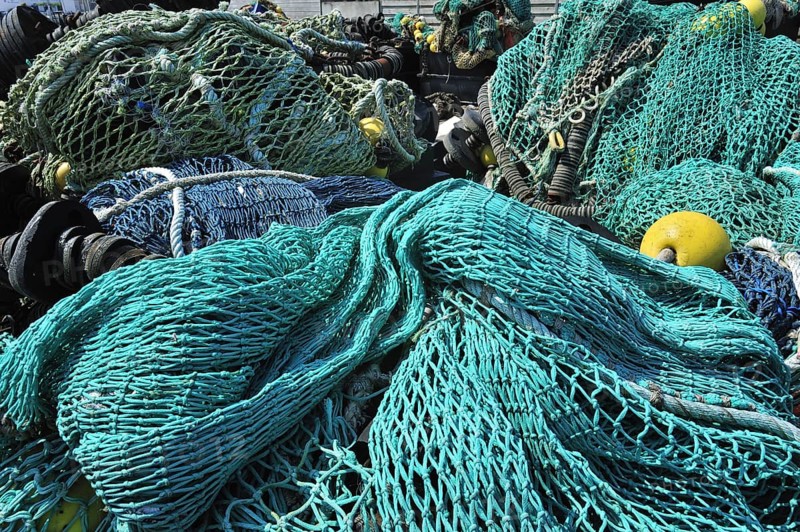 Fishing nets on the quay at Guilvinec harbour