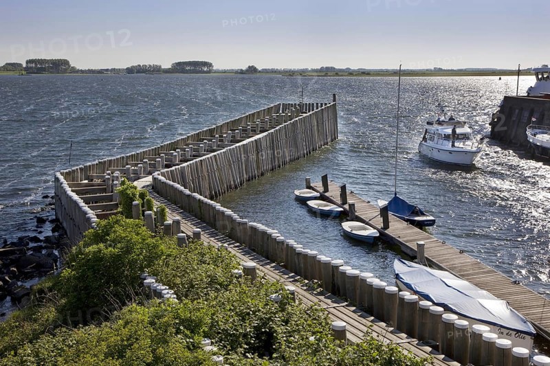 Wooden jetty at the little harbour