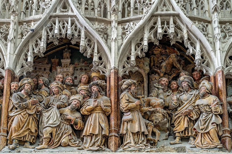 Wood carving in Notre Dame d'Amiens Cathedral
