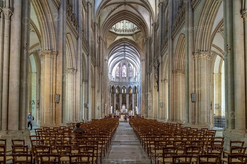 Interior of Notre-Dame de Coutances Cathedral
